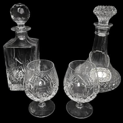 Edinburgh Crystal Made In Italy Decanter With Glasses & Glass Wine Decanter