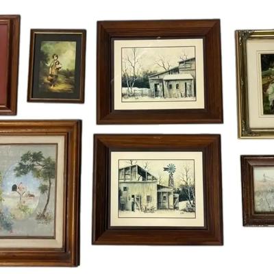 Various Sized Framed Artwork 