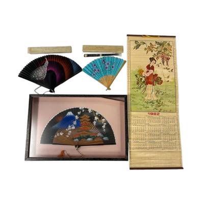 Asian Inspired Art, Calendar And Fans 