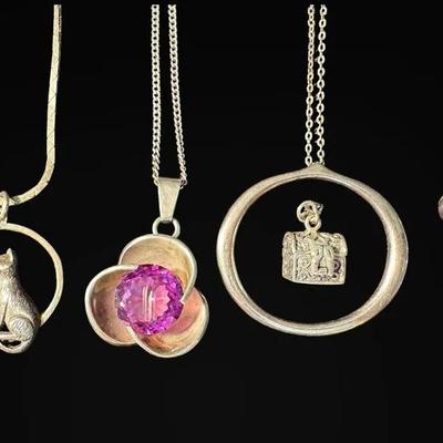 Sterling Silver Necklaces & Charms (47g Total)