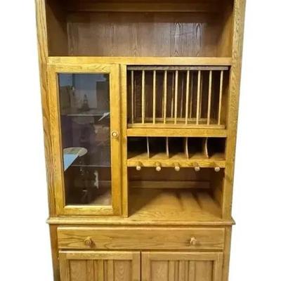 Two Piece Narrow China Cabinet