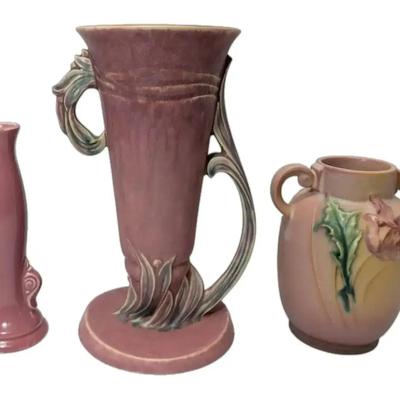 Pink Roseville Pottery Vases & More
