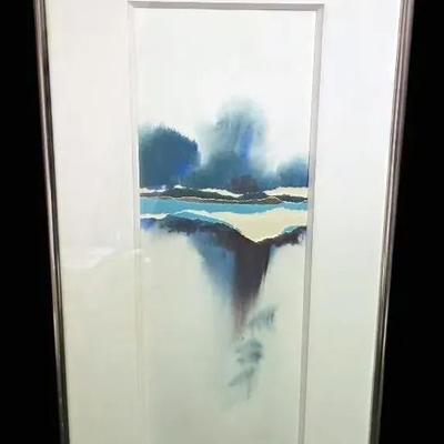 Framed Abstract Paper Art Signed By Artist