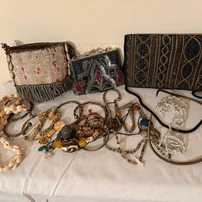 Beaded Handbags, Costume Jewelry, and Accessories