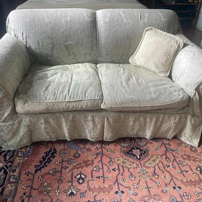 Traditional Two-Seat Sofa with Slipcover