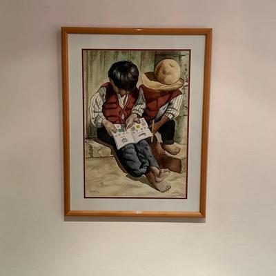 Framed Watercolor Artwork by Luis Amaya, 1998