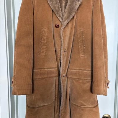 Zero King Corduroy Coat With Faux Shearling Lining and Detachable Hood