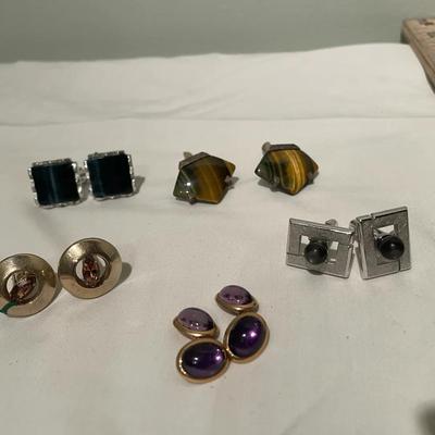 Men’s Cufflinks and Matching Accessories with Various Stone Details