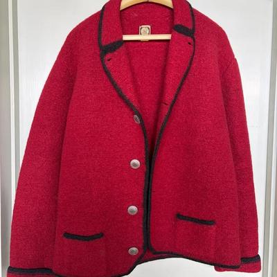 Red Wool Jacket by Hofer Made in Austria