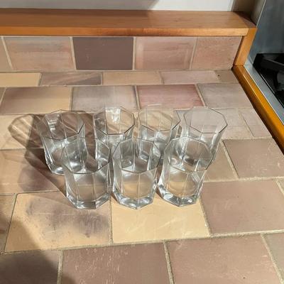Faceted Clear Glass Tumblers