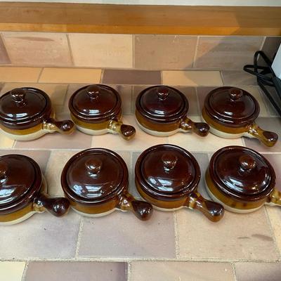 Ceramic Soup Bowls with Lids and Handles