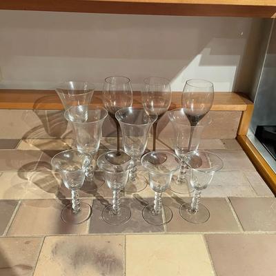 Clear Glass Stemware with Various Styles