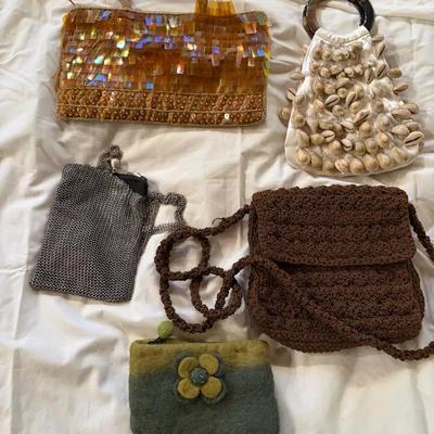 Handbags Including Crochet, Shell-Adorned, and Beaded Styles