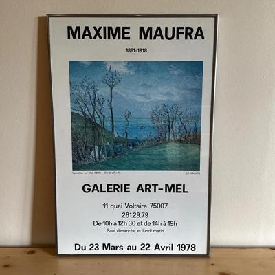 Maxime Maufra 1978 Galerie Art-Mel Exhibition Poster in Metal Frame