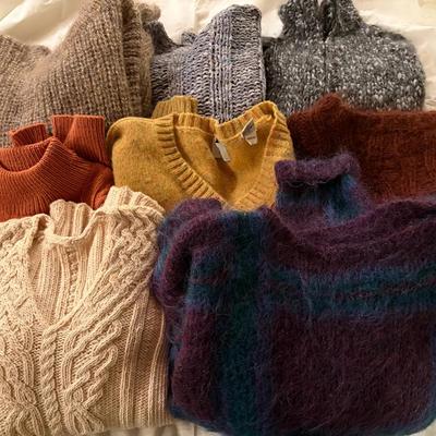 Knit and Wool Sweaters in Various Styles and Colors