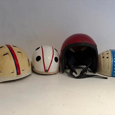 Four Assorted Vintage Helmets