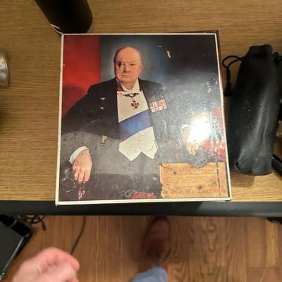 Churchill-Themed Metal Box with Assorted Shoe Care Items