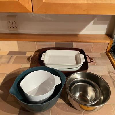 Baking Dishes and Mixing Bowls, Including Le Creuset and Thomas