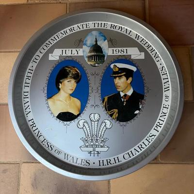 Commemorative Metal Tray for 1981 Royal Wedding of Charles and Diana