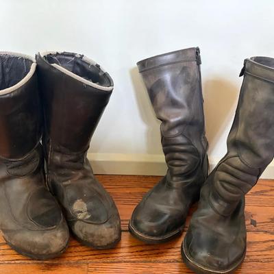 Two Pairs of BMW Leather Motorcycle Riding Boots