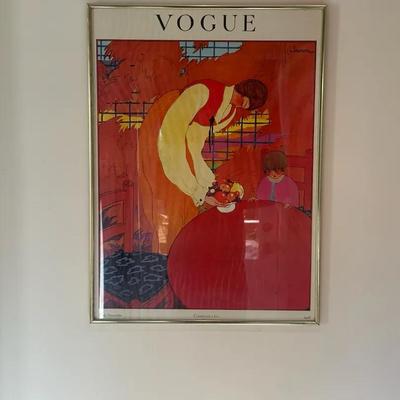 Framed Print of Georges Lepape's 1918 Vogue Cover Illustration