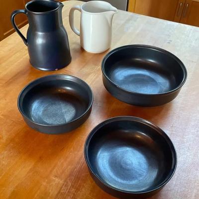 Ceramic Serving Ware Including Pitchers and Bowls