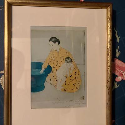Framed Print by Henry Tonks Depicting a Woman and Child