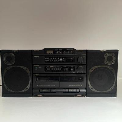 Sony CFD-460 Stereo Boombox w/ CD Player, Dual Cassette Decks & Detachable Speakers