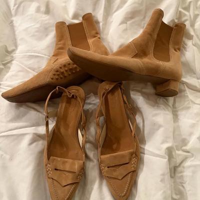 Two Pairs of Women’s Tod’s Suede Shoes, Loafers and Ankle Boots