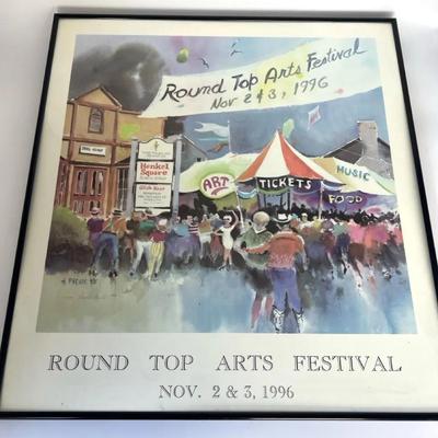 Harold Phenix Round Top Arts Poster Signed Print Framed titled "the tents"