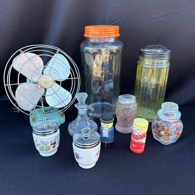 Vintage Wizard Fan, Salt and Pepper Shakers,Glassware  Royal Worcester Egg Coddler SEE ALL in PHOTOS