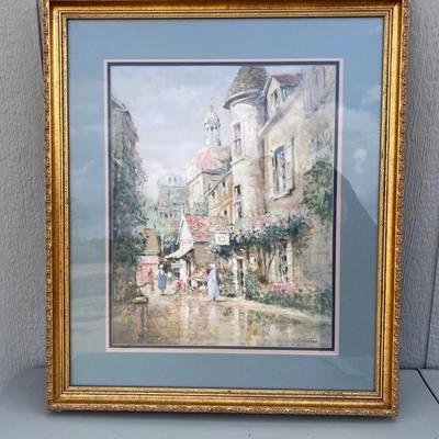 La Promenade Framed Signed and Numbered Print By L. Gordon 