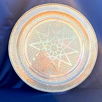 Large Moroccan Style Brass Tray Wall Hanging