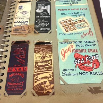 1930s-50s Vintage Matchbook Covers in a Album Book