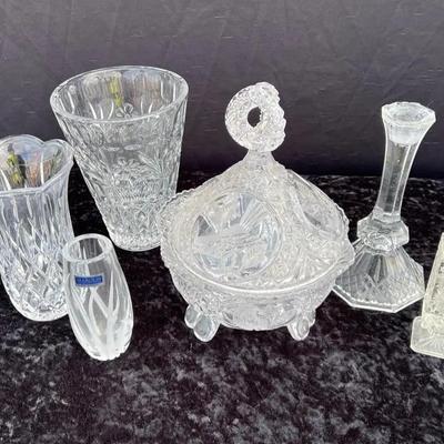 Crystal Compote Candy Dish and Vases