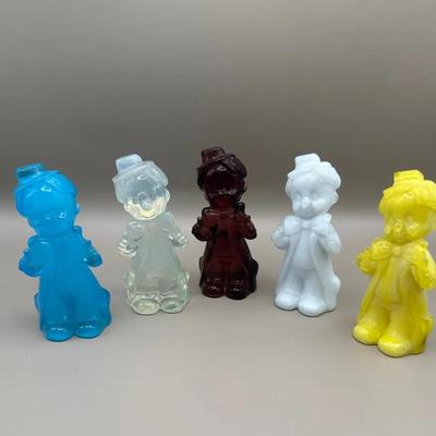 Vintage Boyd’s Art Glass Chuckles The Clown (set Of 5)