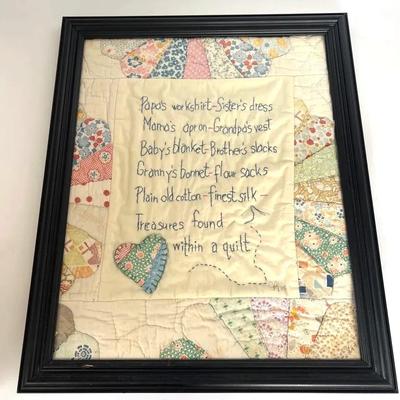 Quilt With Needlepoint Framed Art 
