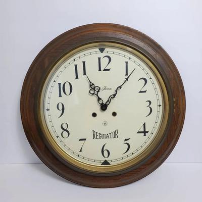 Seth Thomas Regulator Style Wall Clock - Quartz Movement 16.5" Dia