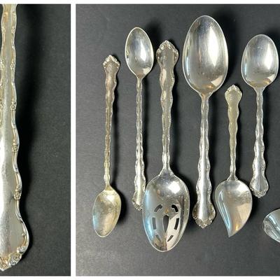 Serling Silver “Tara” By Reed & Barton Flatware: Serving Pieces & Iced Tea Spoons 