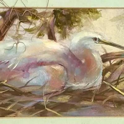 Original Signed V.E. Morningstar Painting, Framed 21×11"