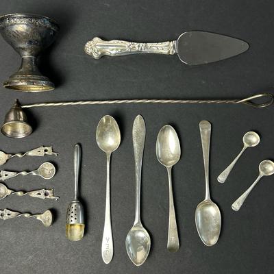 Sterling Silver Reed & Barton “Tara” Iced Tea Spoons, Plus Sterling Candle Snuffer & Small Spoon