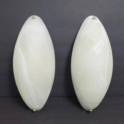 Contemporary Frosted Glass Wall Sconce Pair -13×5×5"