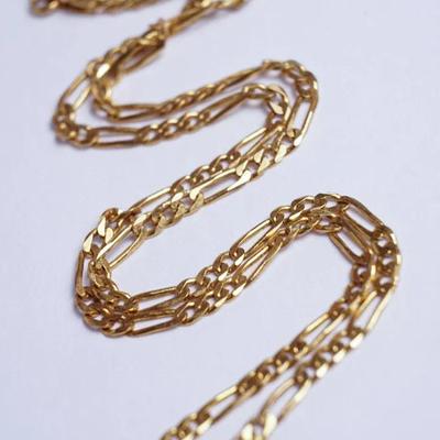 14K Gold 18" Italian Figaro Chain Necklace 