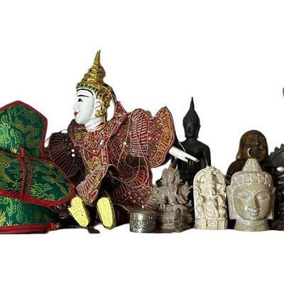 Asian & Indian Decor Including Buddhist & Hindu Figurines