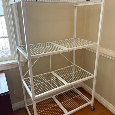 Two Origami Four Tier Folding Shelving Units