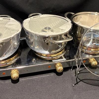 2 Kalorik Three Burner Buffet Server With Pots
