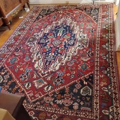 Hand Knotted Persian Heriz Wool Rug 9' 9"  X 6' 7 "