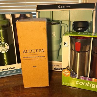 Lot of NIB Water Bottles & More: Hydroflask, Thermoflask, Contigo