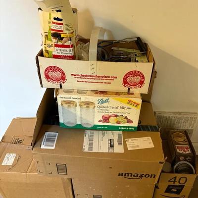 Assortment Of Canning Jars, Lids & Utensils