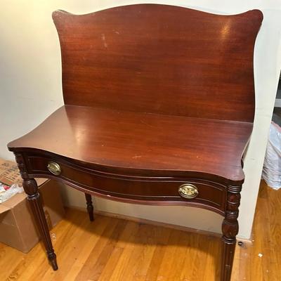 Bow Front Table With Single Drawer 